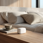 A refined contemporary bedroom illustrating how sleep has evolved from a nightly routine into a measurable pillar of preventive health, recovery, and longevity through modern health technology.